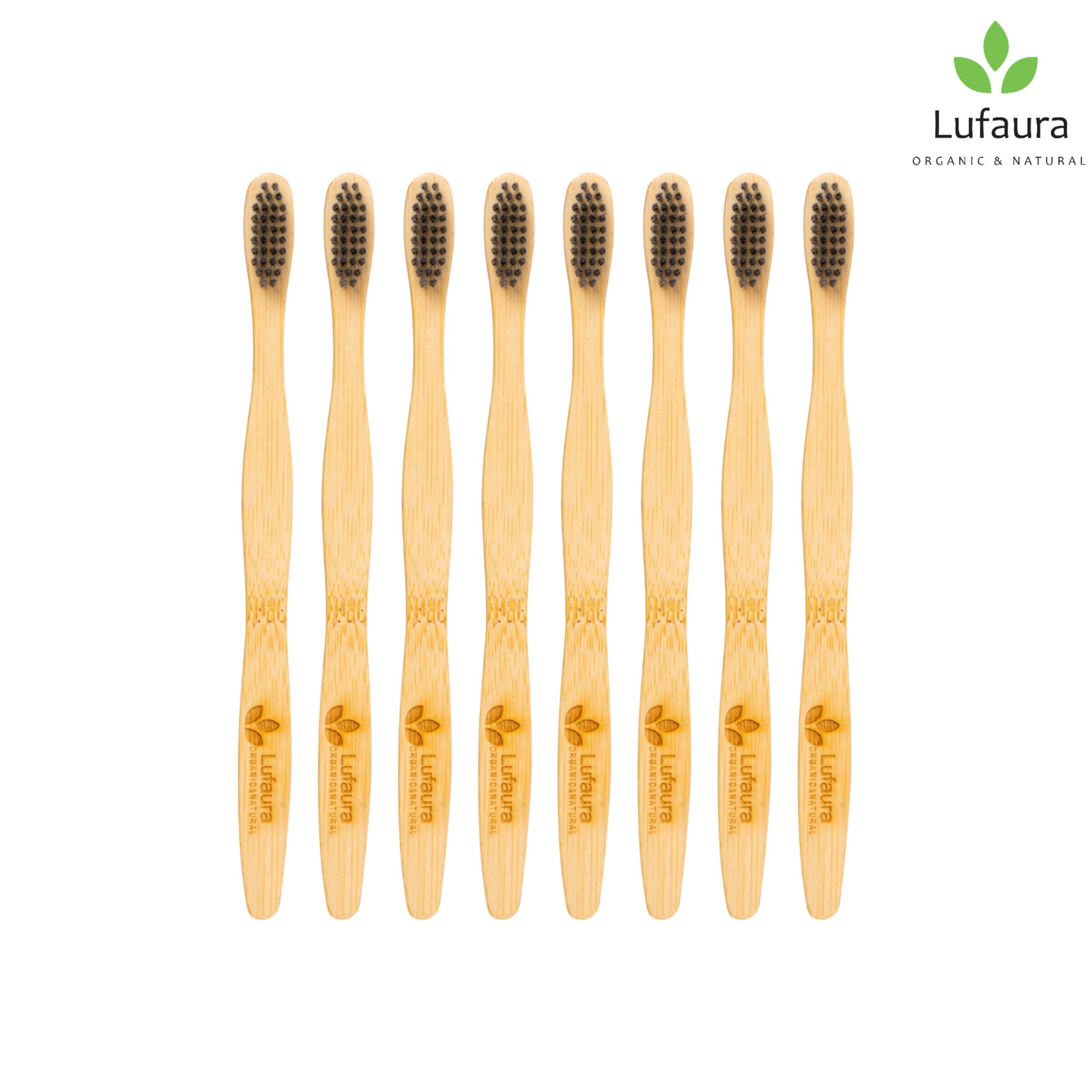 Bamboo Toothbrush-Charcoal enhanced-(Pack of 8 pcs-8Adult)