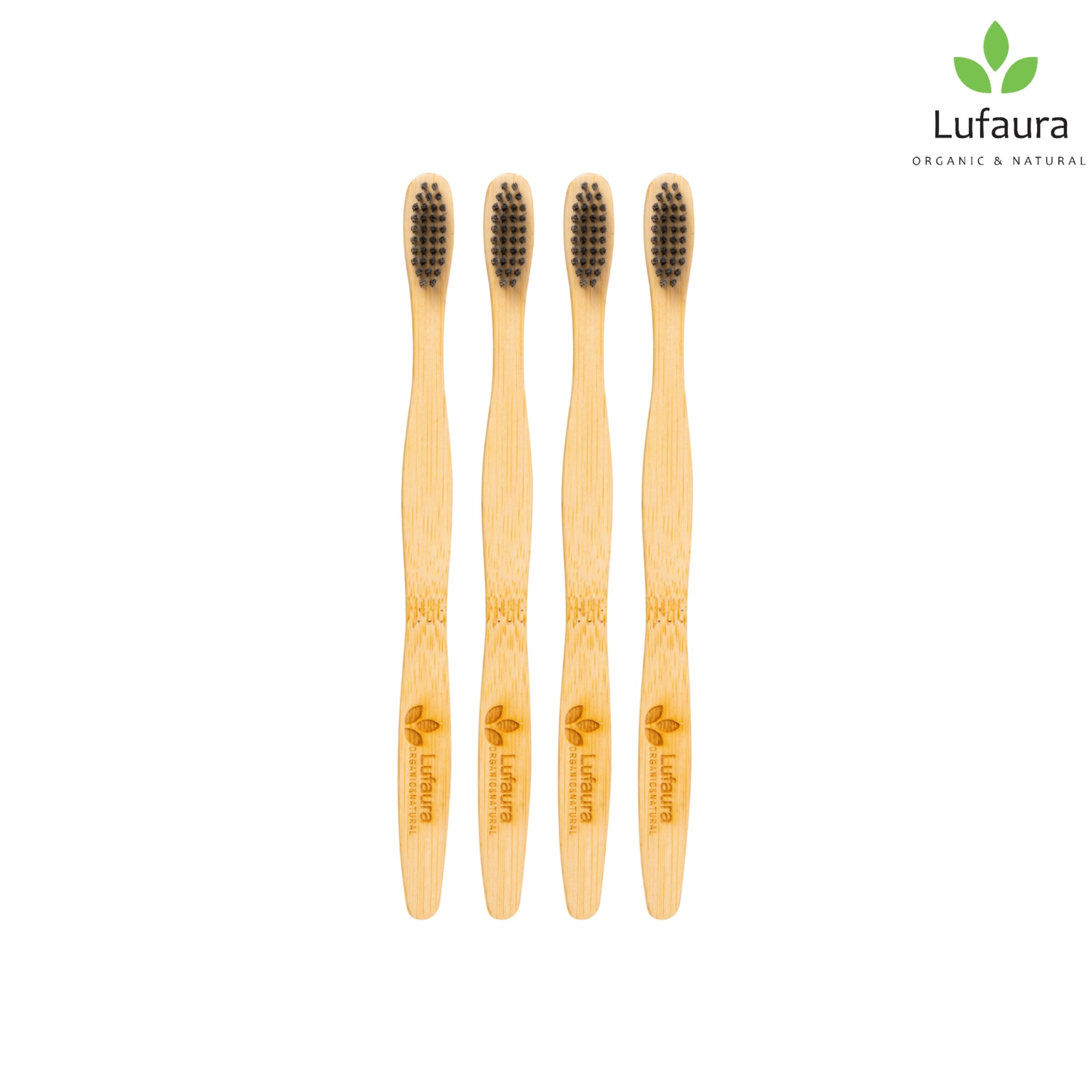 Bamboo Toothbrush-Charcoal enhanced-(Pack of 4 pcs-Adult)