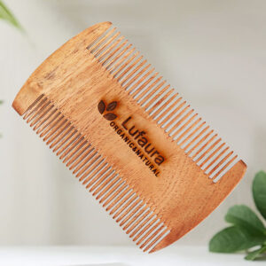 Lufaura Natural Organic Neem Wood Comb ,Soaked In Herb Oil  For Multi-Actions – Detangling, Frizz Control & Shine,Non Static, For Men & Women,  Suited For All Hair Types-(Lice)